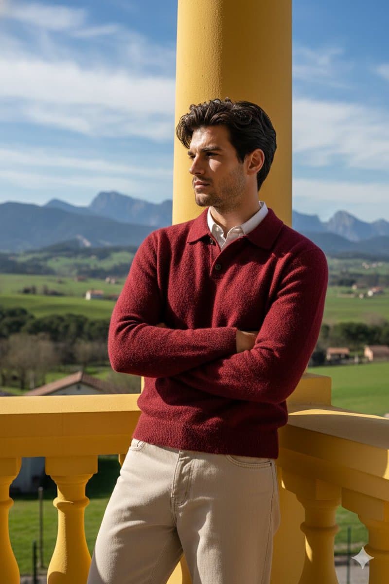 Stylish Man on Balcony with Identity Lock — example 1