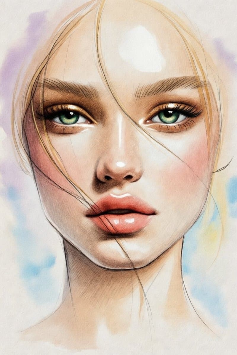 Minimalist Pencil Sketch Portrait — example 1