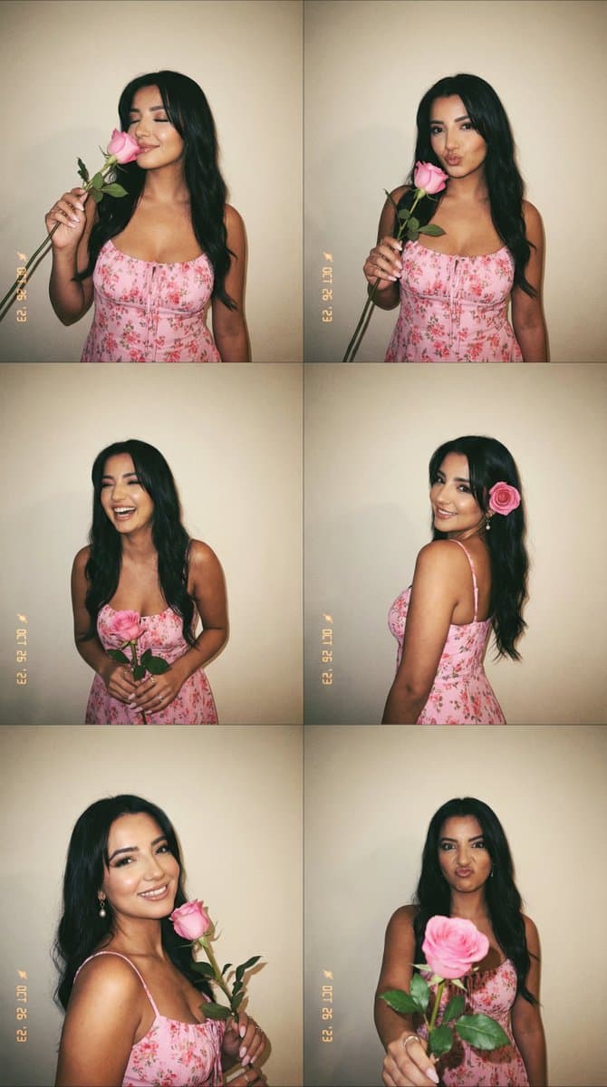 6-Panel Photobooth Grid with Pink Dress and Rose — example 1