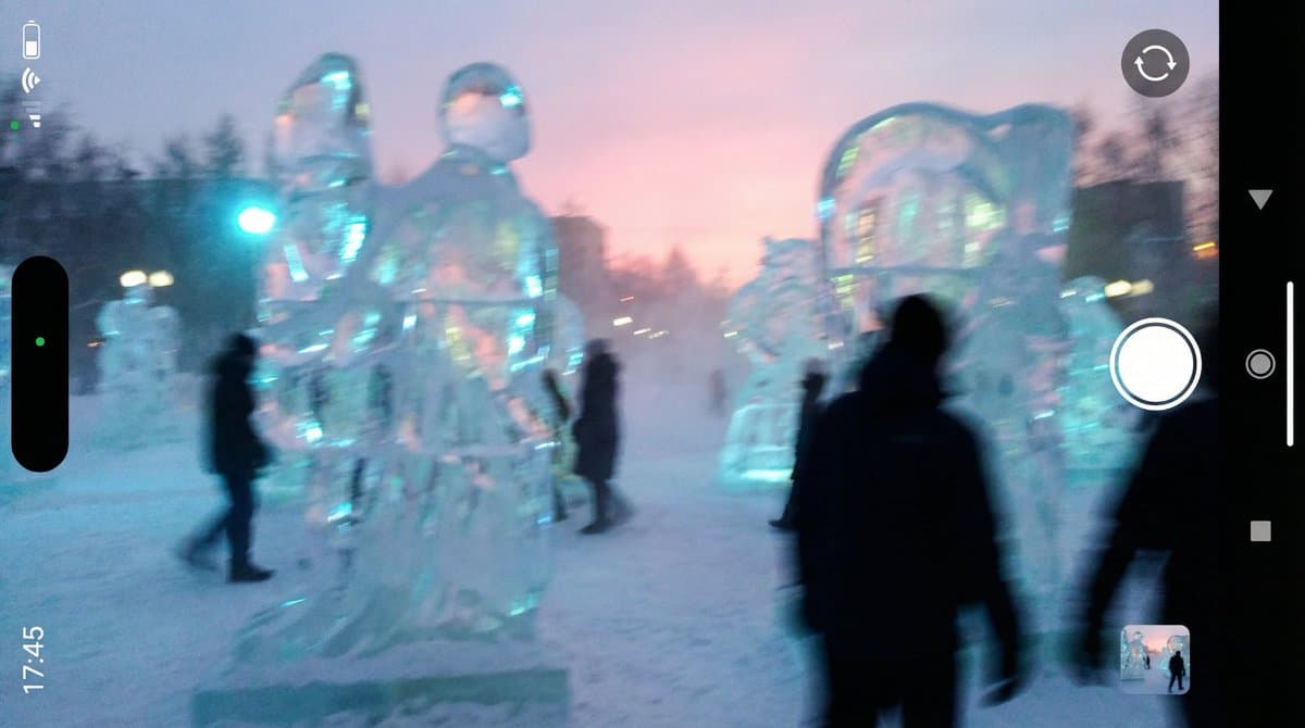 Candid iPhone Photo of Ice Sculpture Installation — example 4