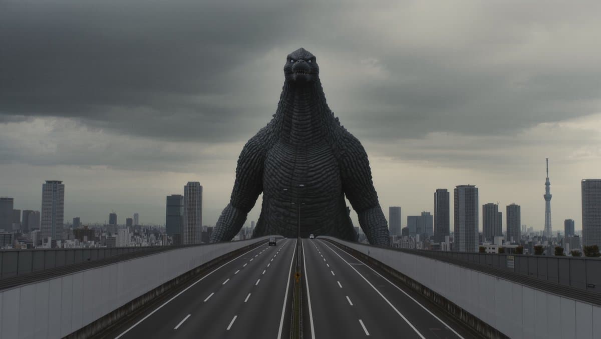 Godzilla in Tokyo Skytree District, 70s Style — example 3
