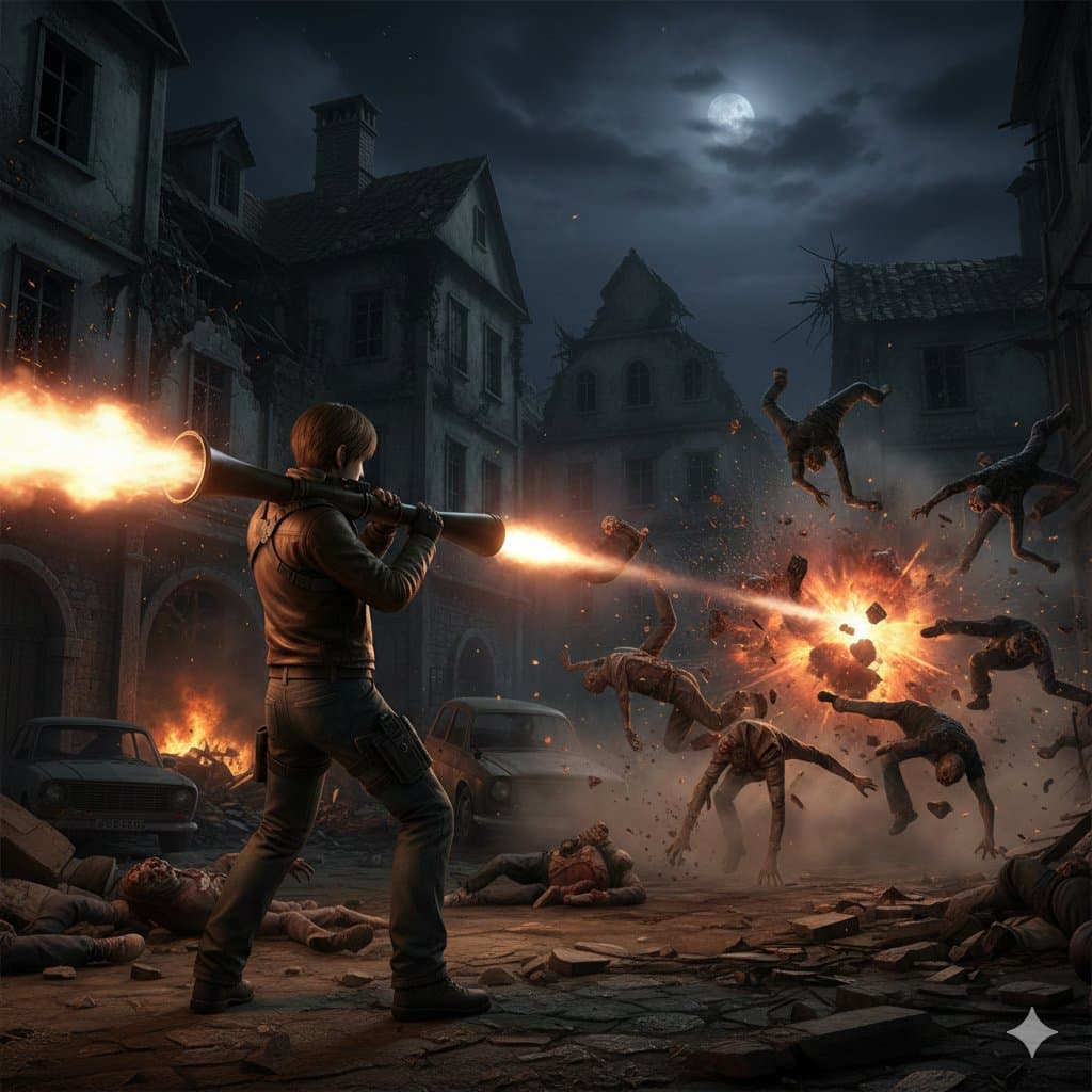 Resident Evil Rocket Launcher Action Scene — example 1