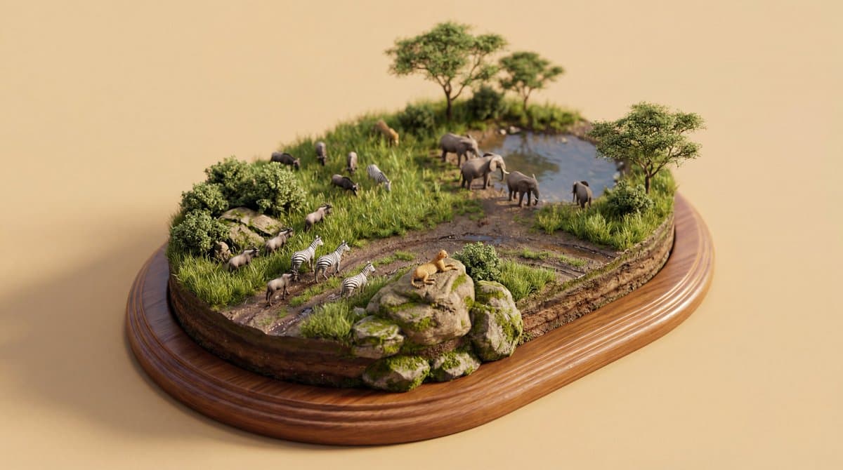 4K Wildlife Habitat Diorama Prompt — example 4