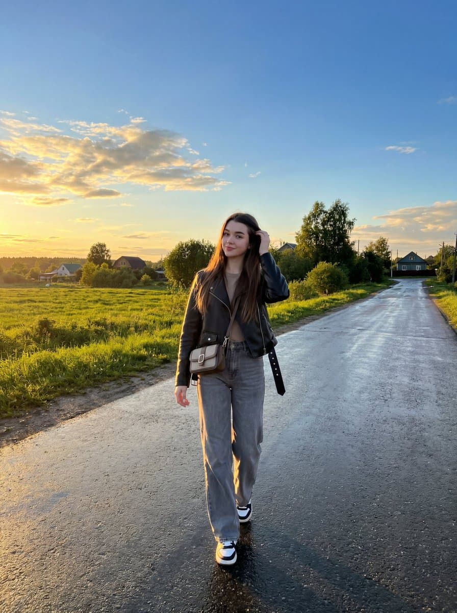 Cinematic Golden Hour Photography of a Young Woman — example 1