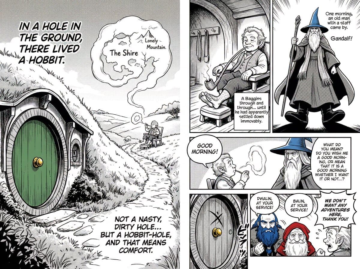 Manga Retelling of a Novel Opening — example 4
