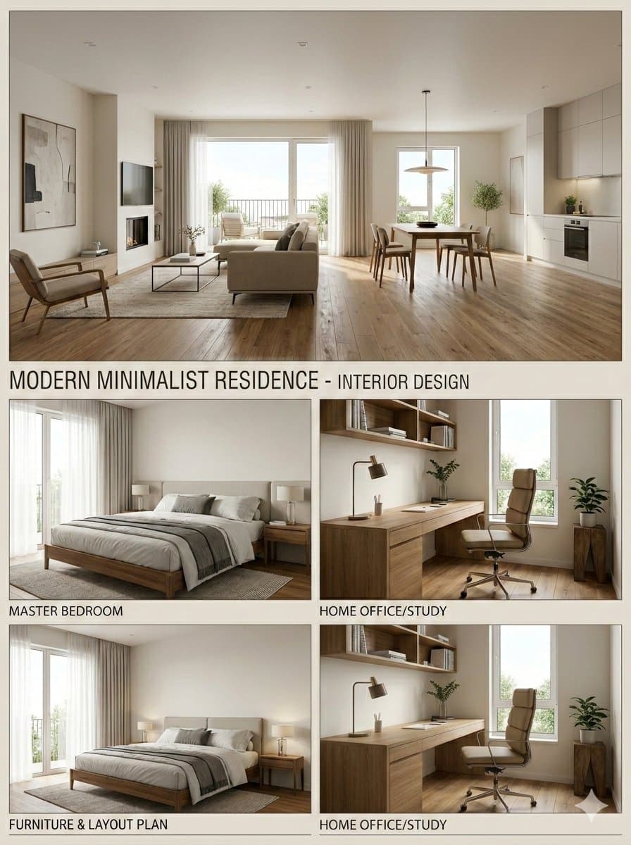 Modern Minimalist Interior Design Presentation Board — example 1
