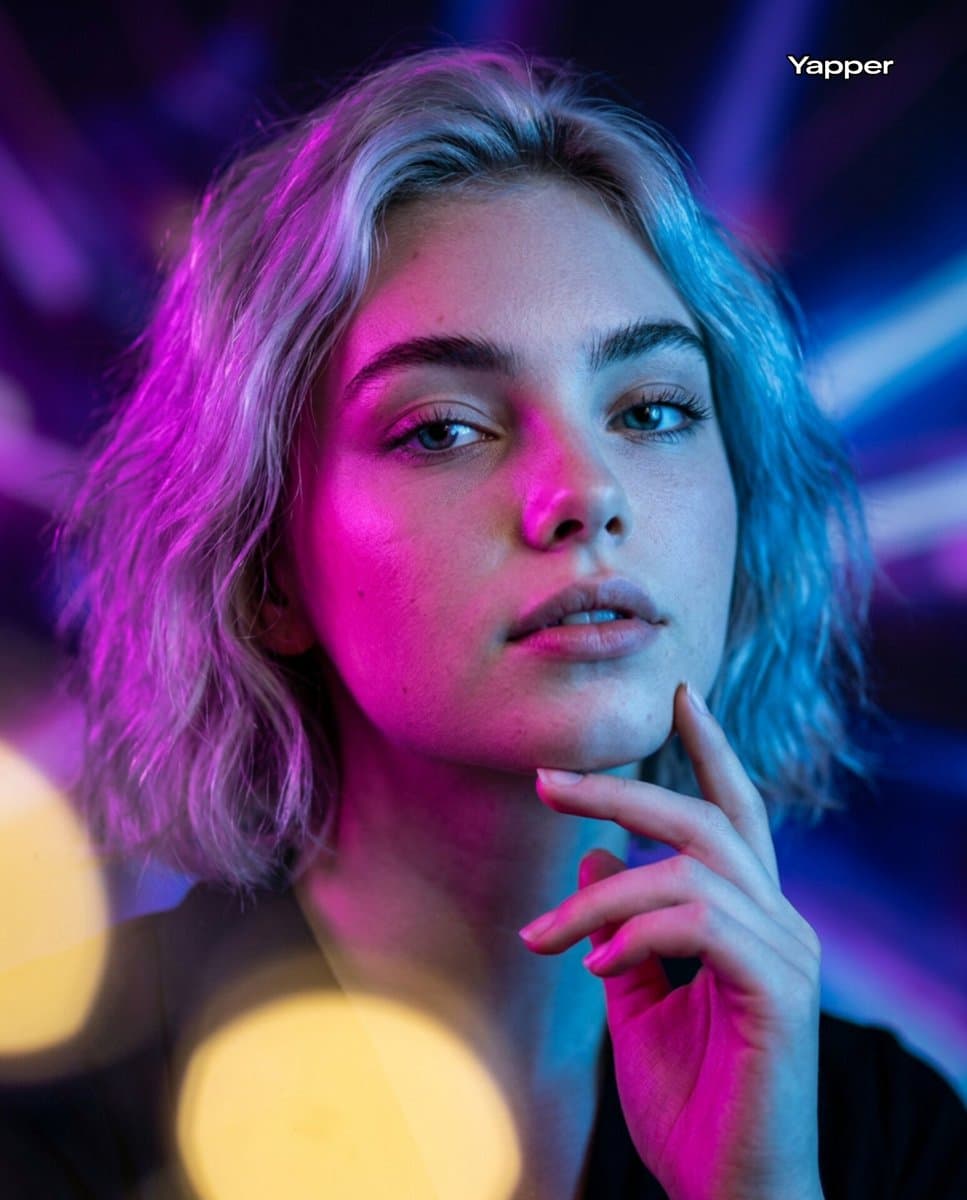 Neon Bi-Color Cinematic Portrait — example 1