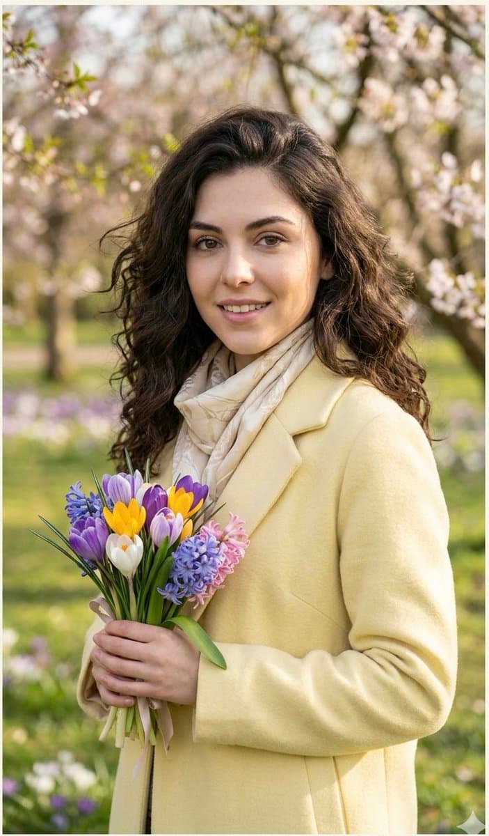 Realistic Spring Greeting Card Portrait — example 1