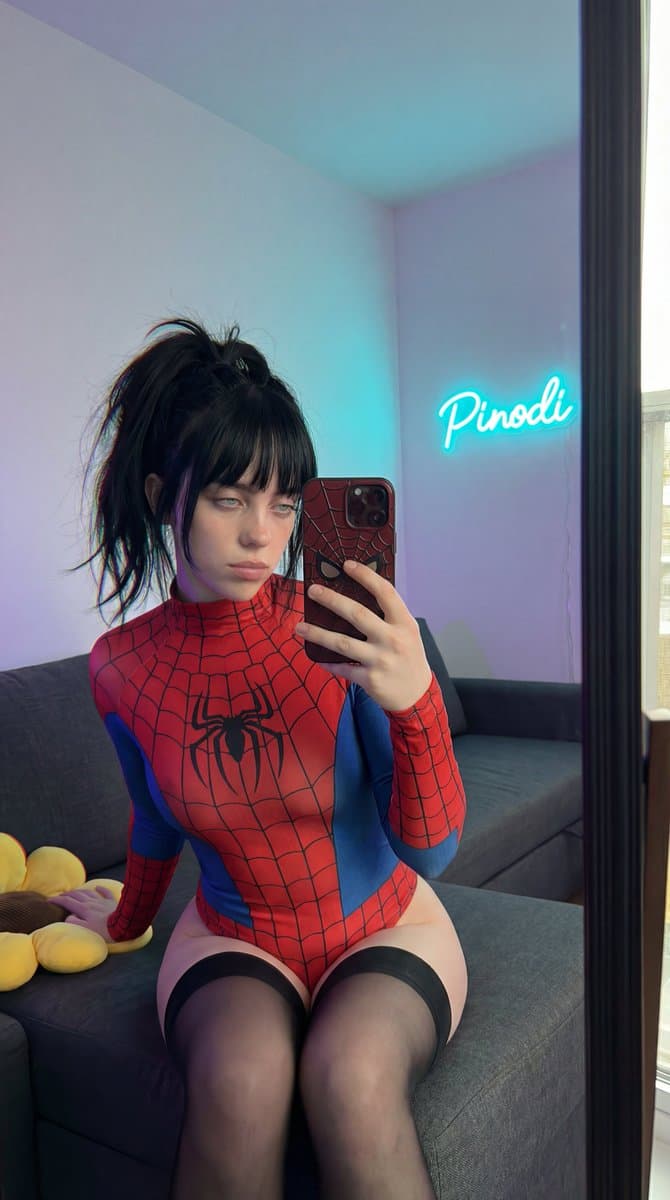 Sabrina Carpenter Spiderman Mirror Selfie — example 2