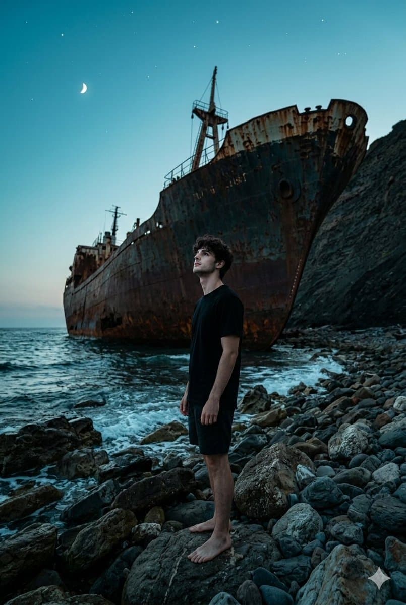Shipwreck Twilight Scene — example 1