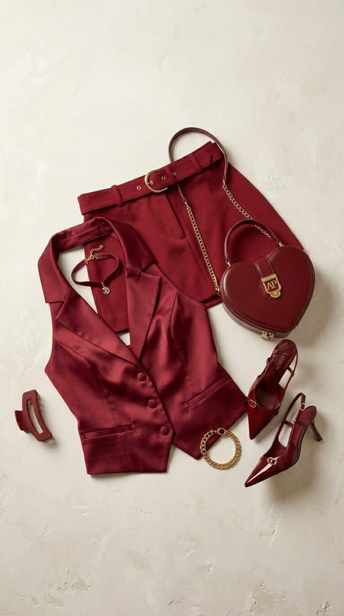 Crimson Fashion Editorial Studio Look Integration Prompt — example 1