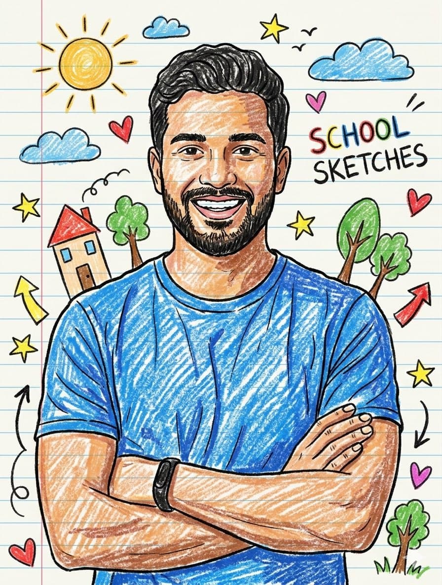 Playful Crayon Drawing Notebook Style Prompt — example 1