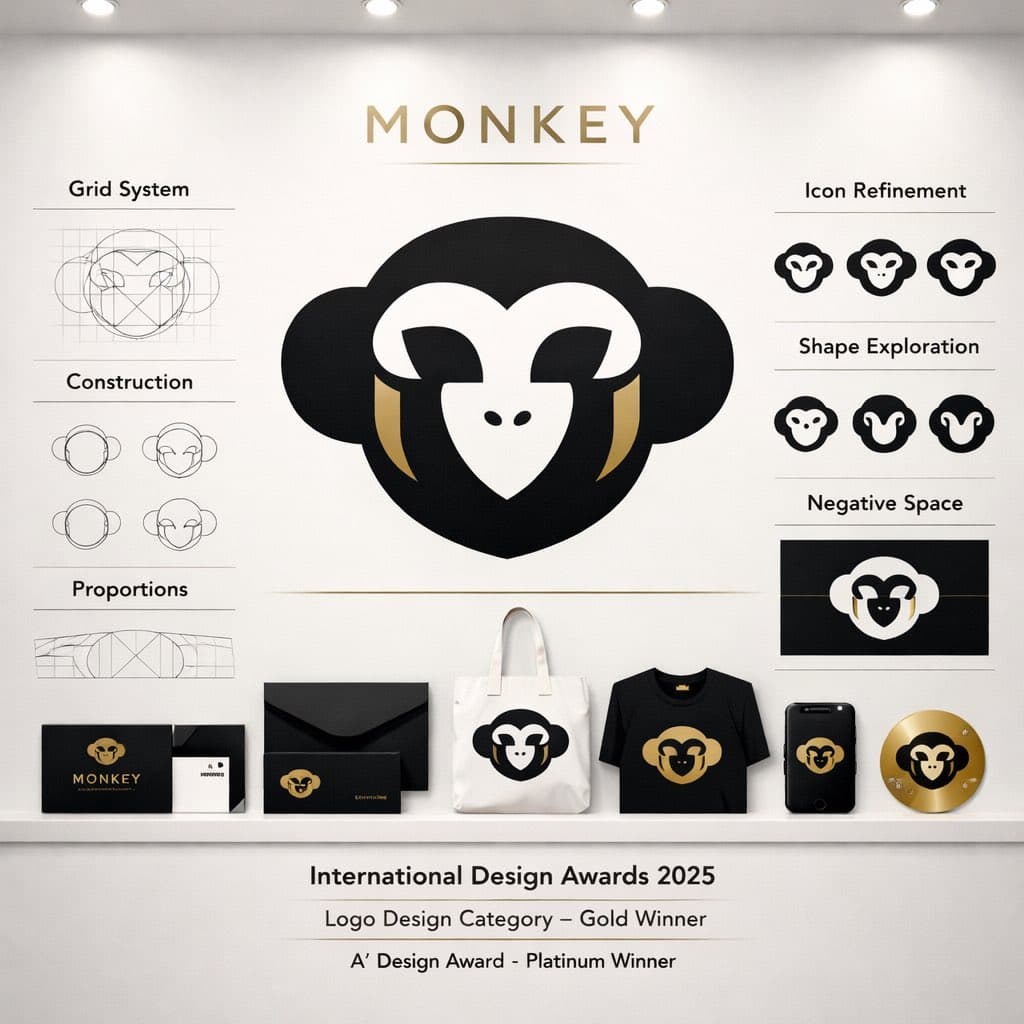 Logo Design Wall Generation Prompt for Monkey Theme — example 3