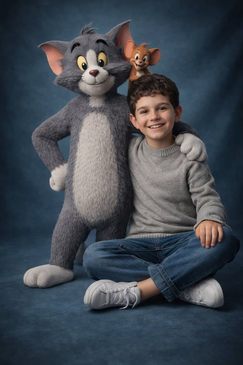 Ultra-Realistic 3D Cinematic Portrait with Tom and Jerry — example 1