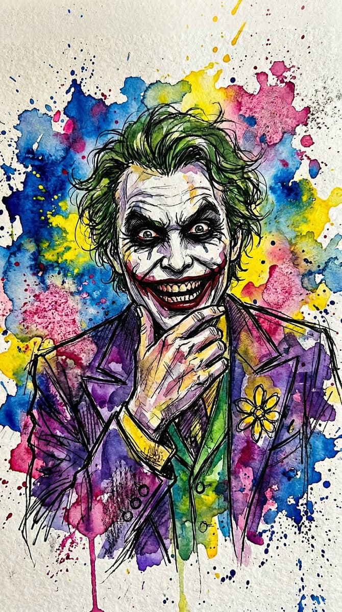 Abstract Watercolor Joker Artwork — example 2
