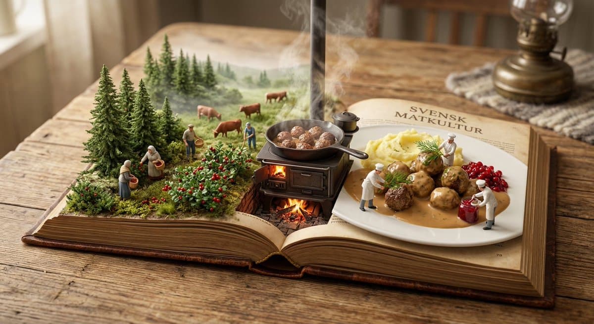 Culinary Pop-Up Book Diorama of Swedish Meatballs — example 1