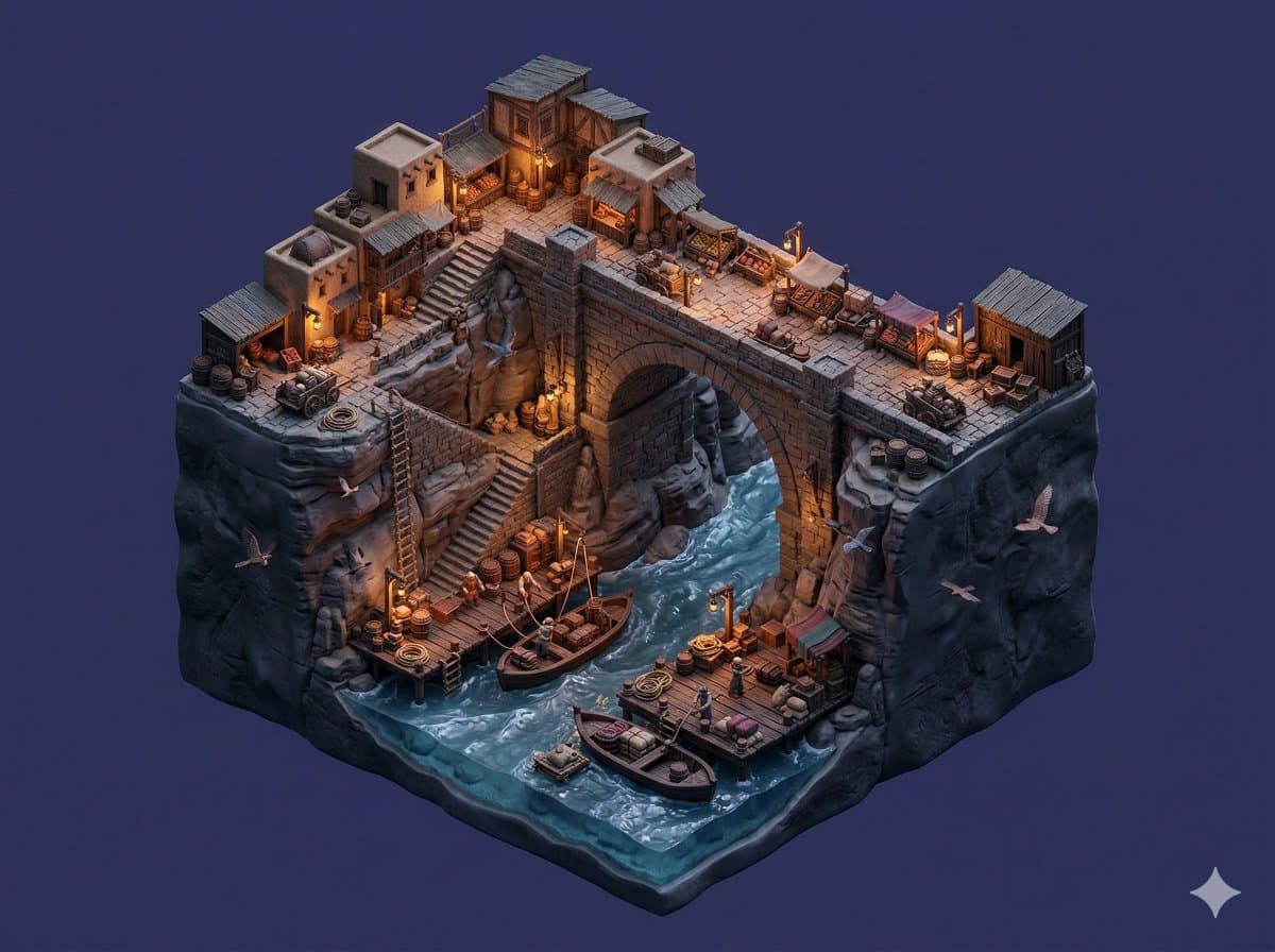 Floating Miniature Diorama Prompt — example 1