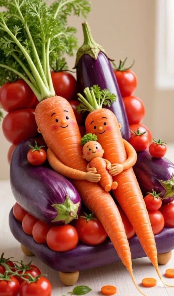 Kawaii Vegetable Food Sculptures — example 1