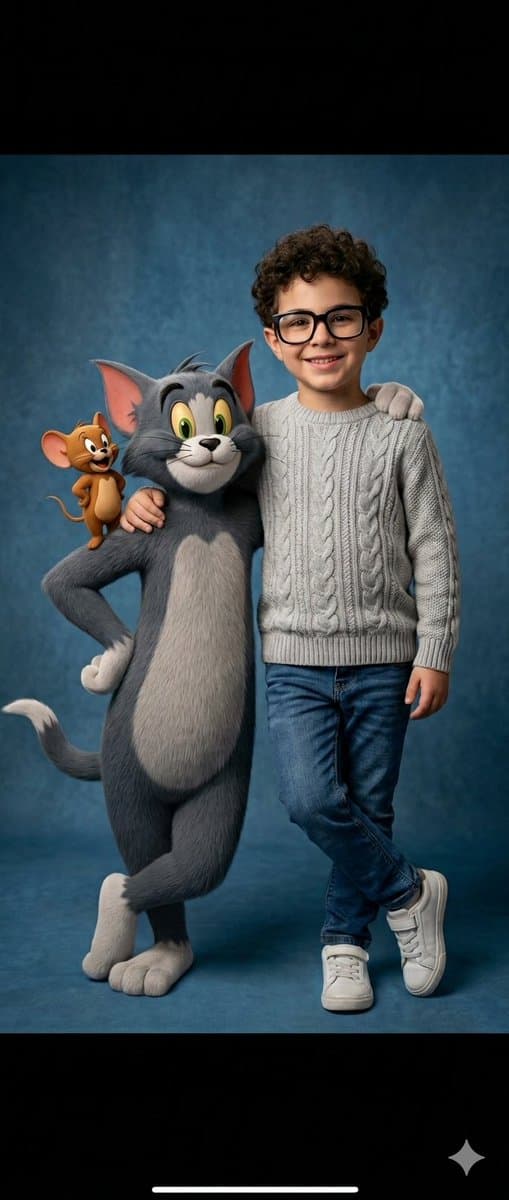 Ultra-Realistic 3D Cinematic Portrait of Boy with Tom and Jerry — example 2