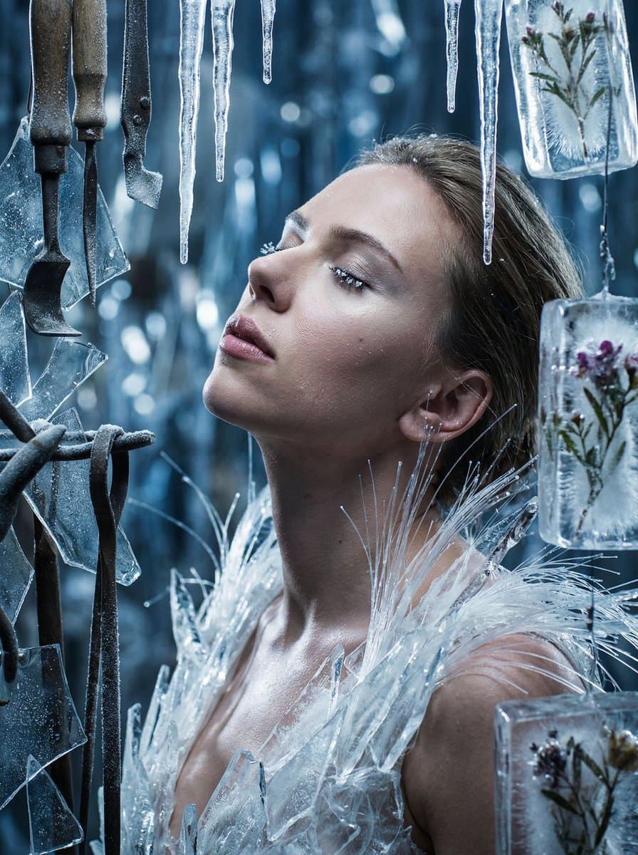 Cinematic Surreal Portrait: Crystallized Melancholy — example 1