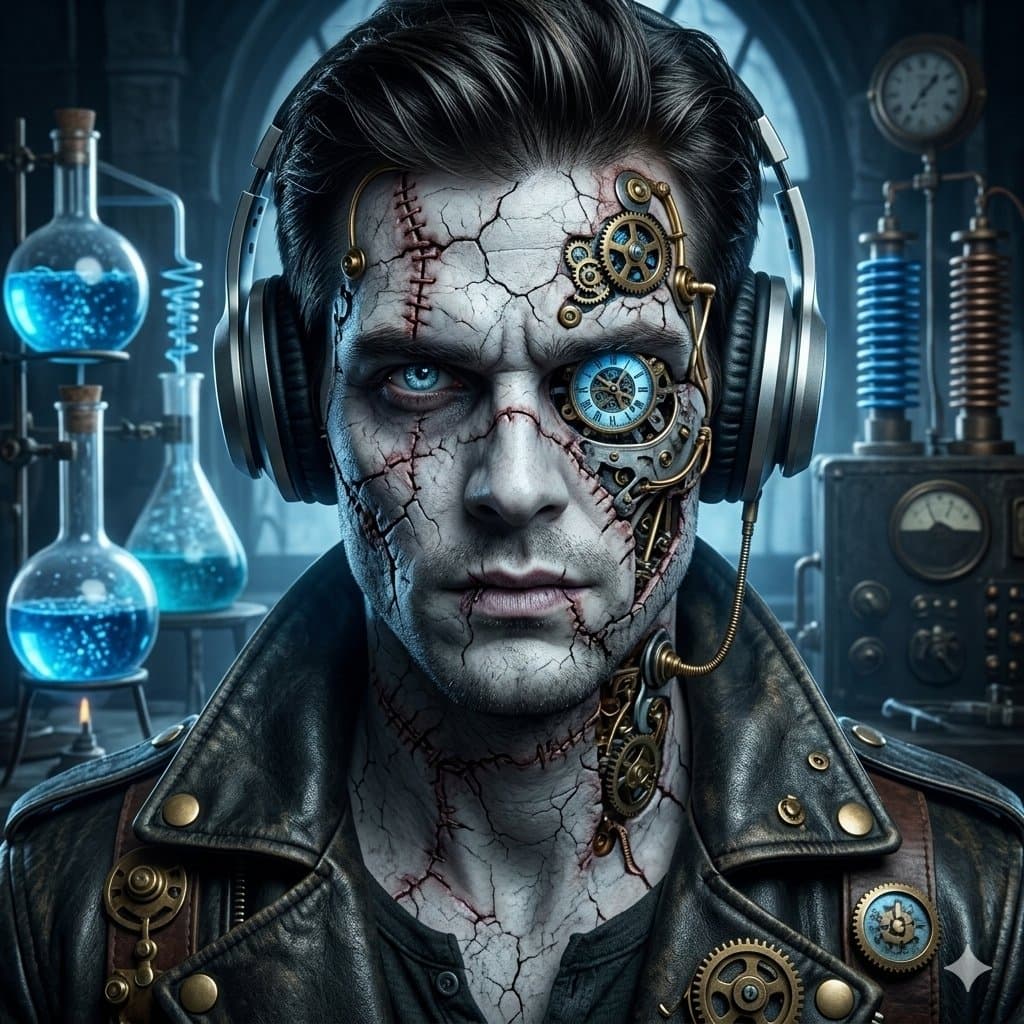 Steampunk Frankenstein Cyborg Concept Art