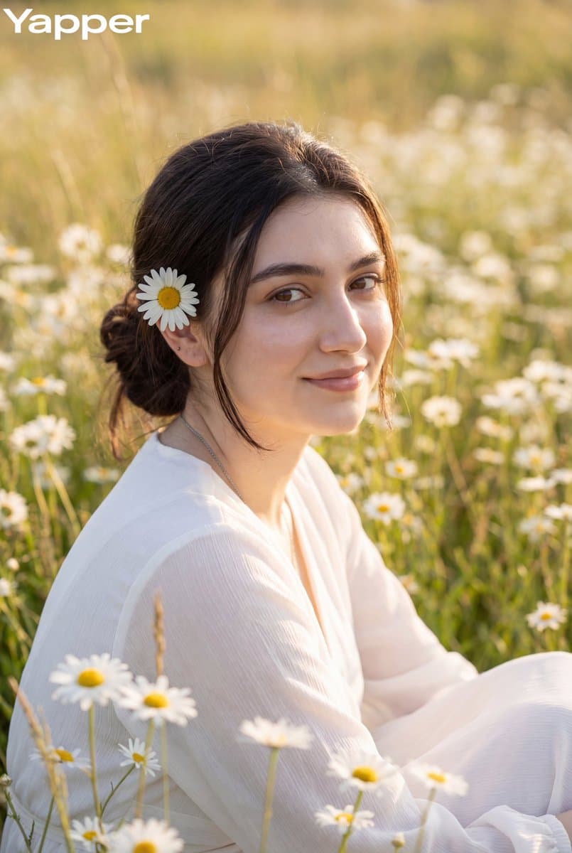 Dreamy Meadow Portrait at Golden Hour — example 1