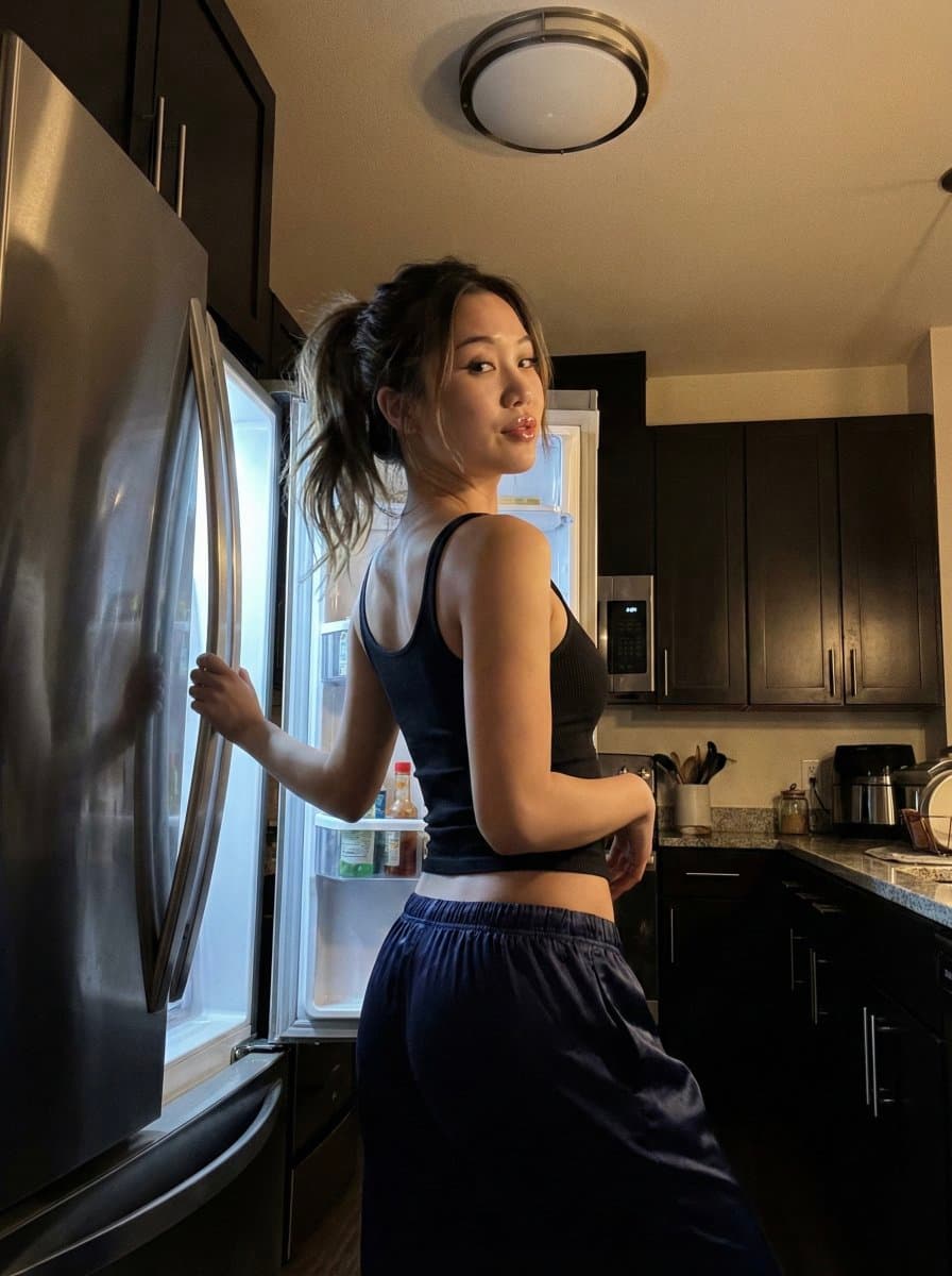 Late Night iPhone Candid in Kitchen — example 1