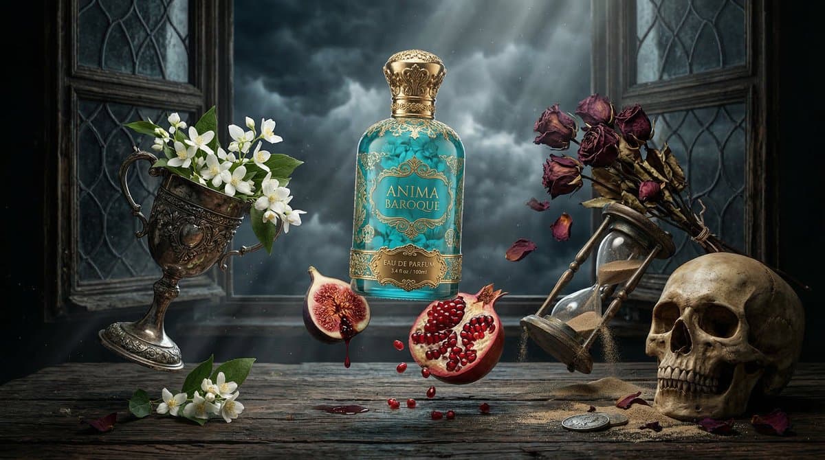 Surreal Baroque Perfume Ad Prompt — example 2