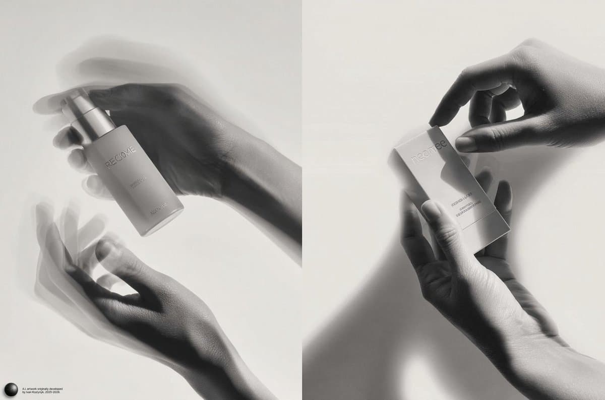 Monochrome Kinetic Product Photography Prompt — example 1