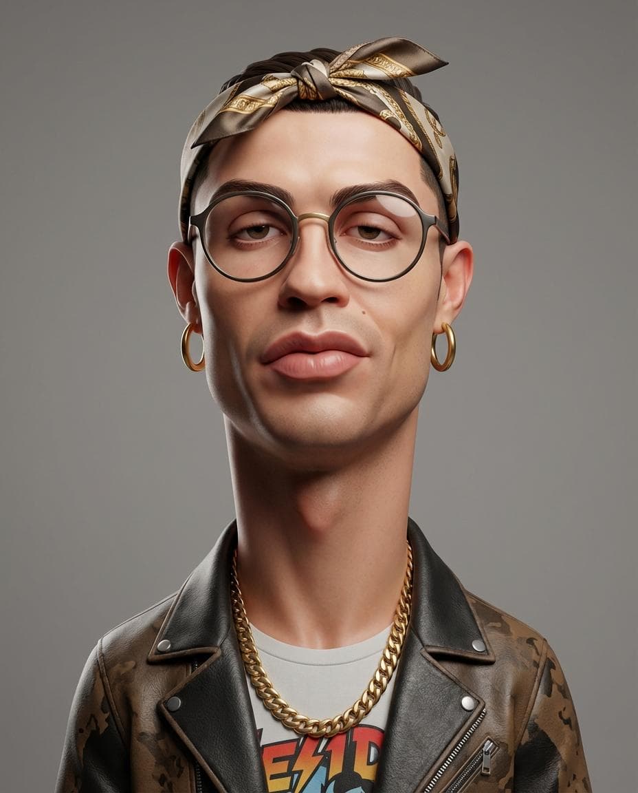 Stylized 3D Caricature Portrait Prompt — example 1