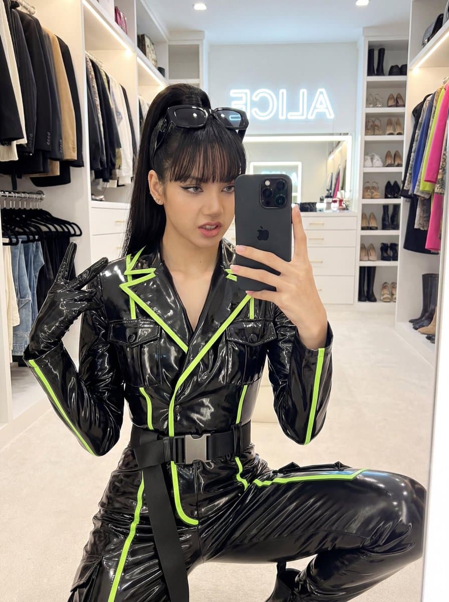 Blackpink Jennie Latex Mirror Selfie — example 2