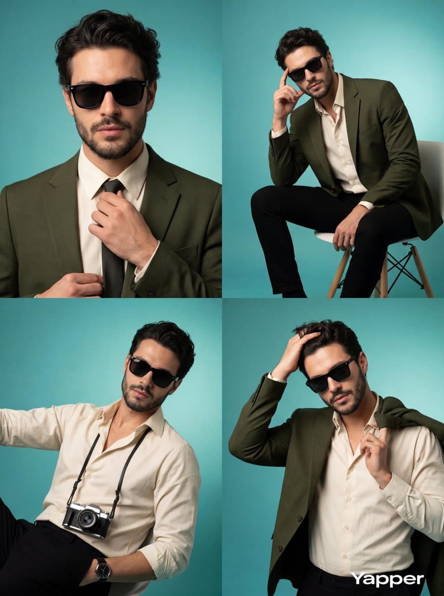 2x2 Grid Fashion Photoshoot Collage — example 1