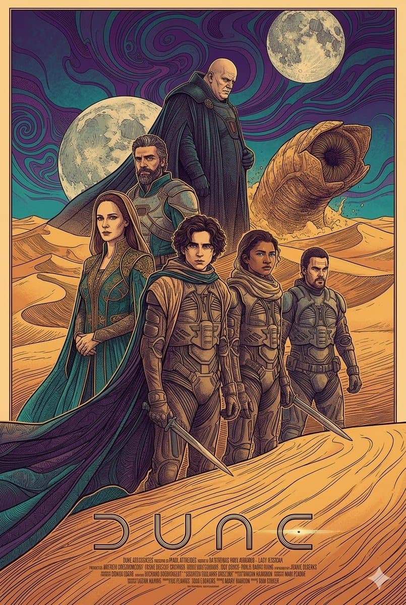 Dune Poster in Moebius Style (Multi-Model Test) — example 2