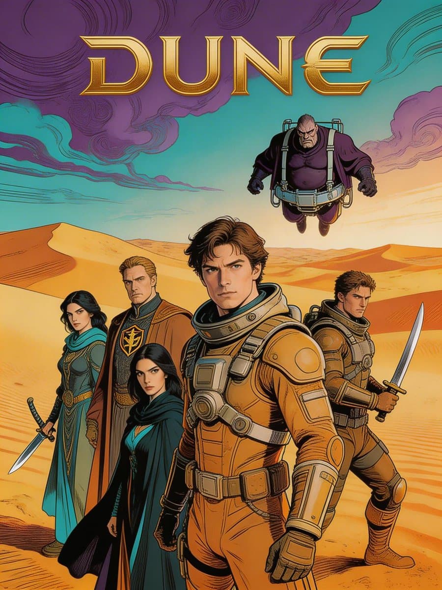 Dune Poster in Moebius Style (Multi-Model Test) — example 3