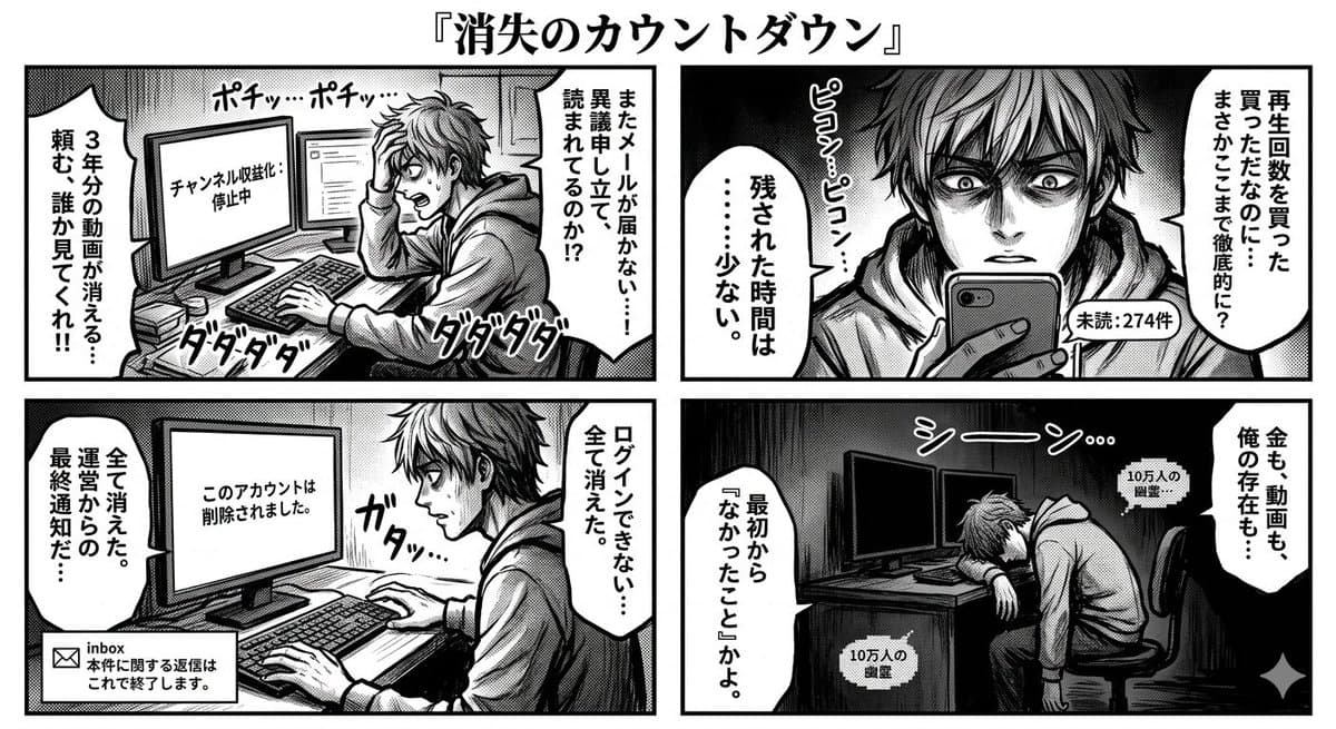 Four-Panel Manga: Countdown to Disappearance — example 1