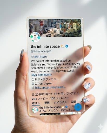 Photorealistic Hand Holding Transparent Acrylic Profile Card