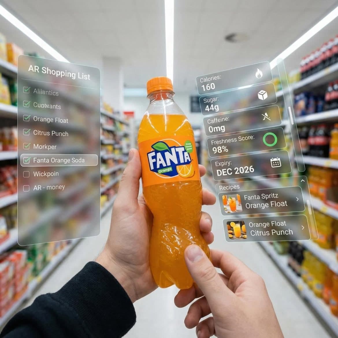 Augmented Reality UI Overlays on Food Items — example 3