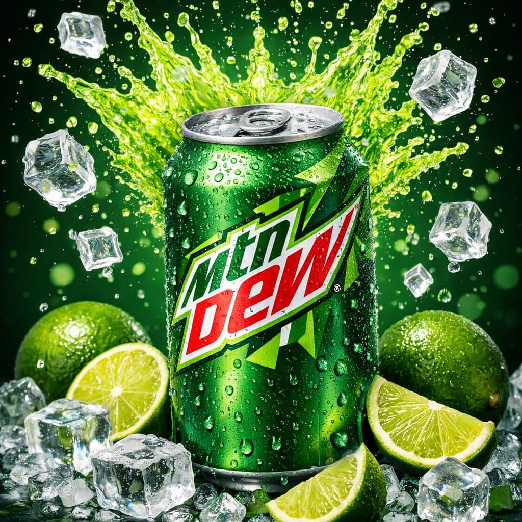 High-Contrast Mountain Dew Can Product Shot — example 2