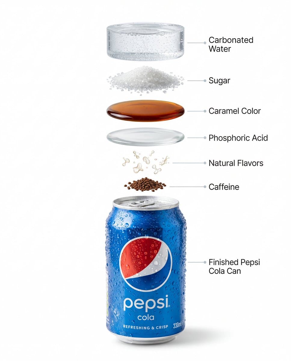 Hyper-Realistic Product Photography and Infographic Prompts for Pepsi — example 1