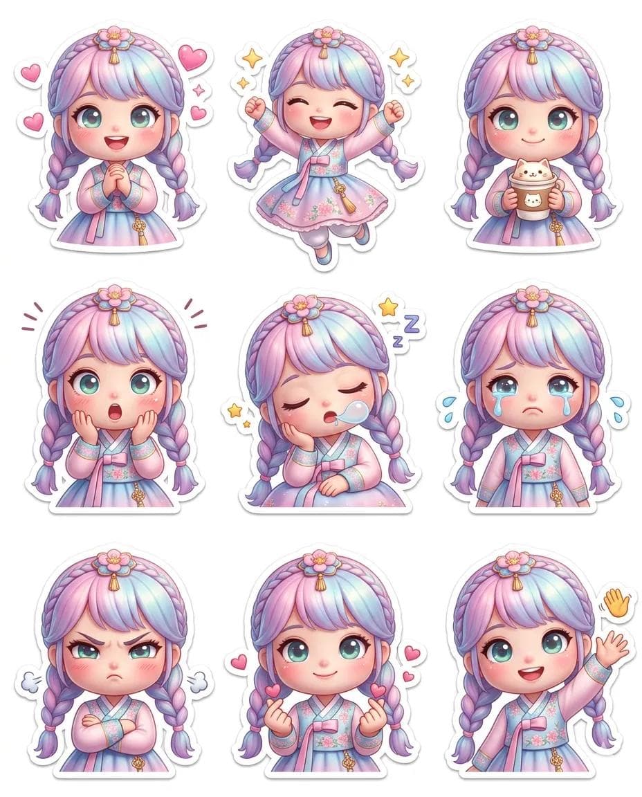 Pixar-Style Chibi Sticker Sheet — example 1
