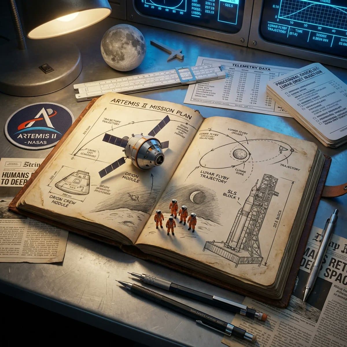 Artemis II Mission Journal Diorama