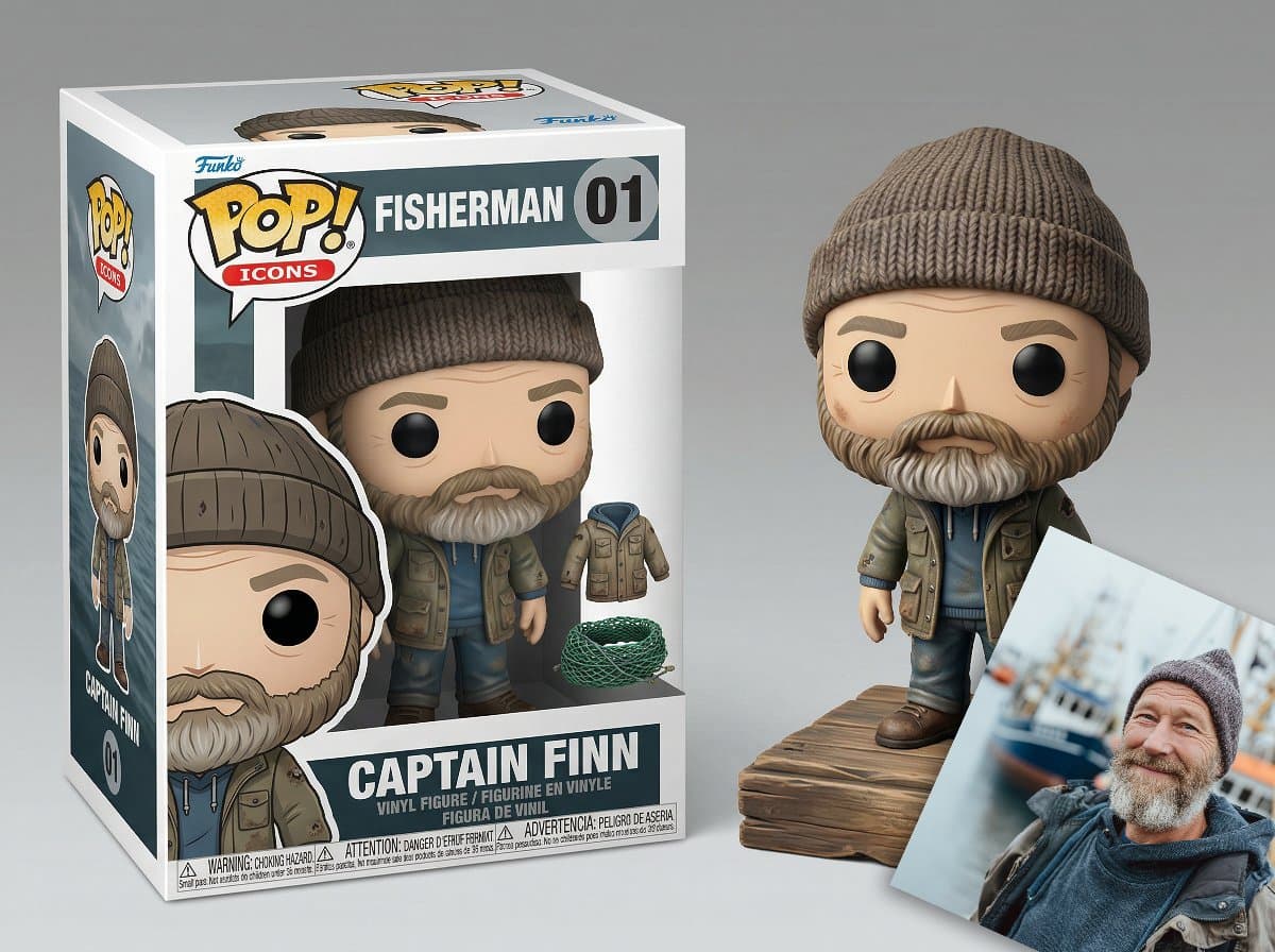 Isometric Luxury Product Showcase of a Vinyl Collectible Figure — example 1