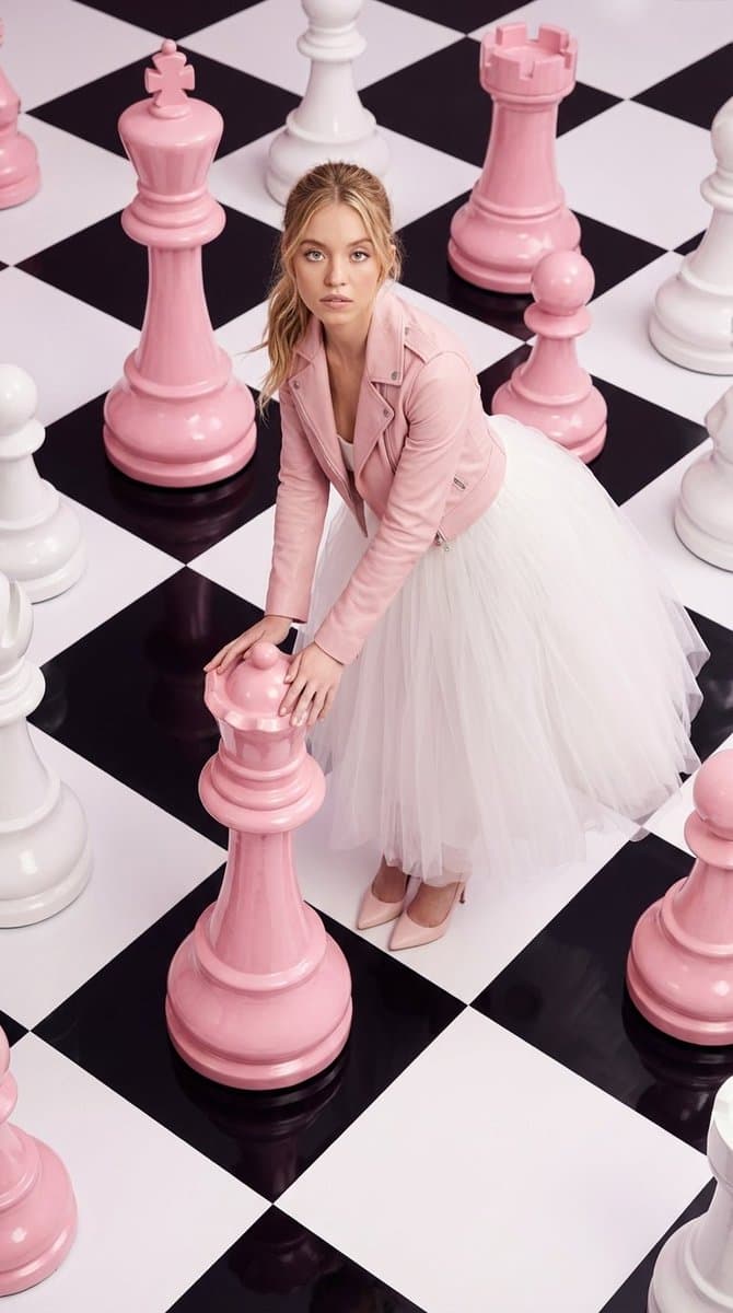 High-Fashion Surreal Chessboard Editorial — example 1