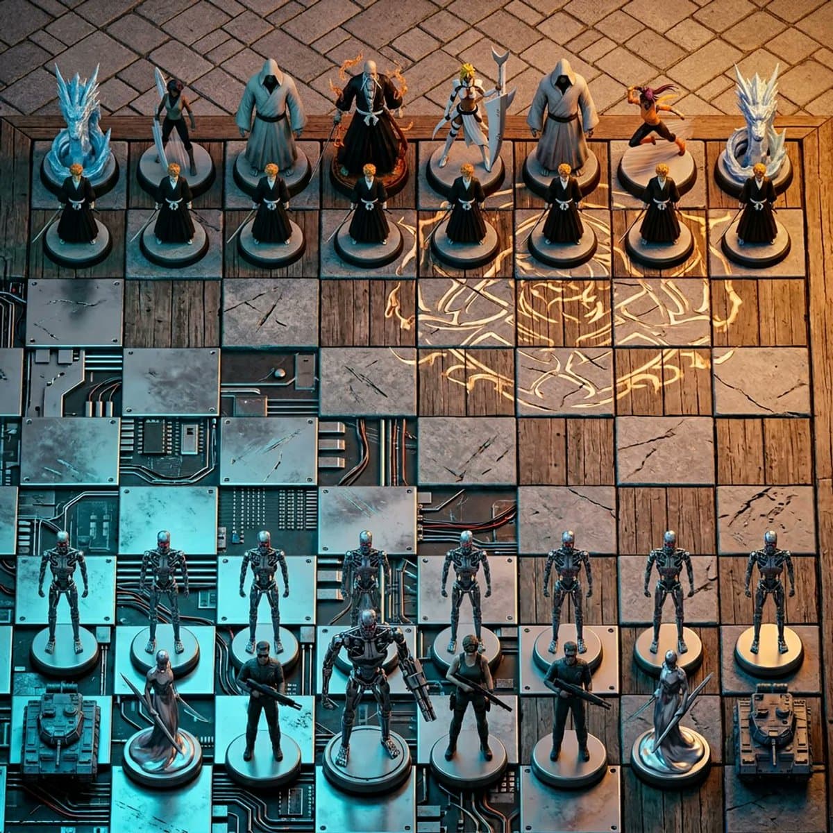 Hyper-Realistic 3D Chess Set for Rivalry Themes — example 1
