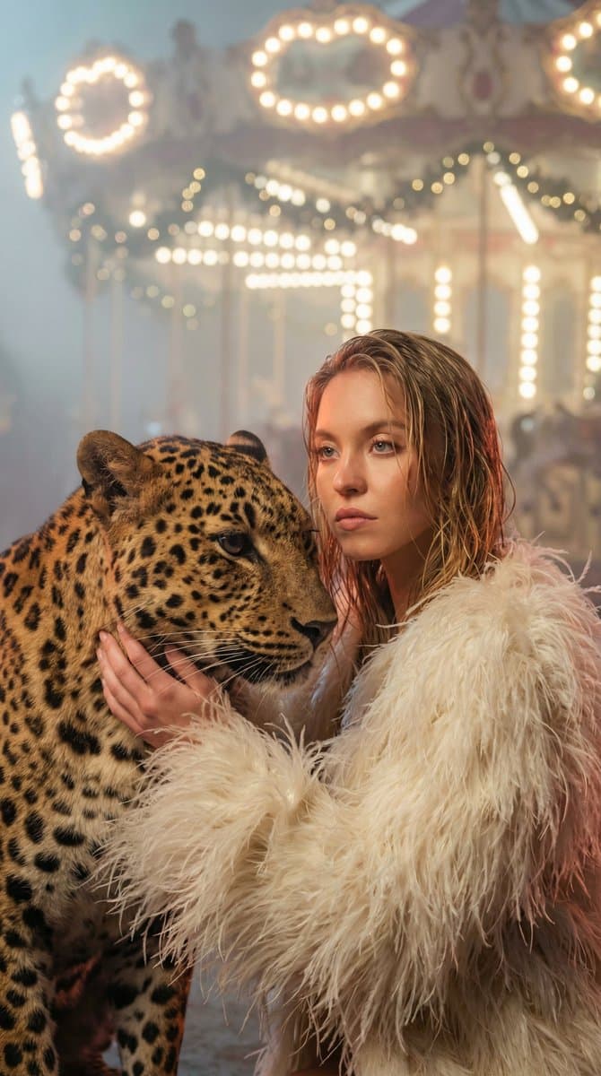Cinematic Portrait Prompt with Leopard Interaction for Nano Banana Pro — example 3