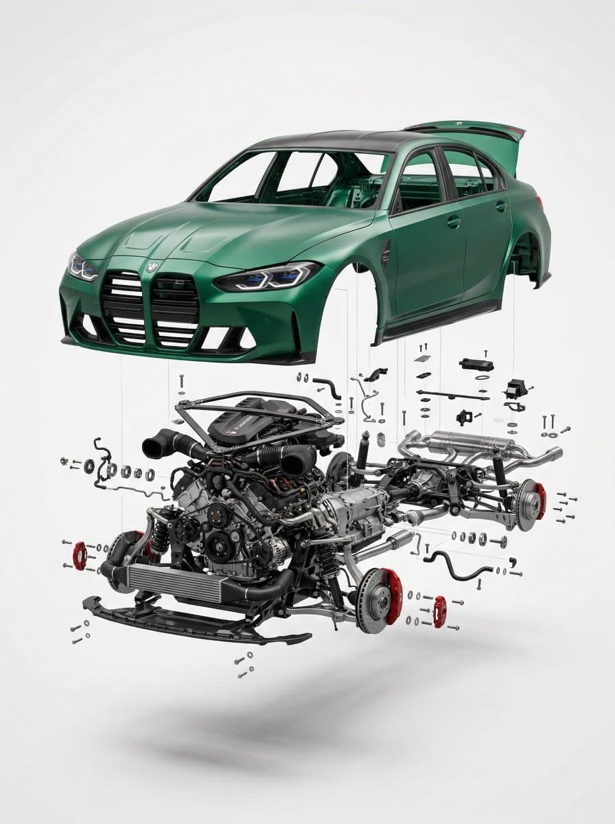 Exploded View Car Advertisement — example 1