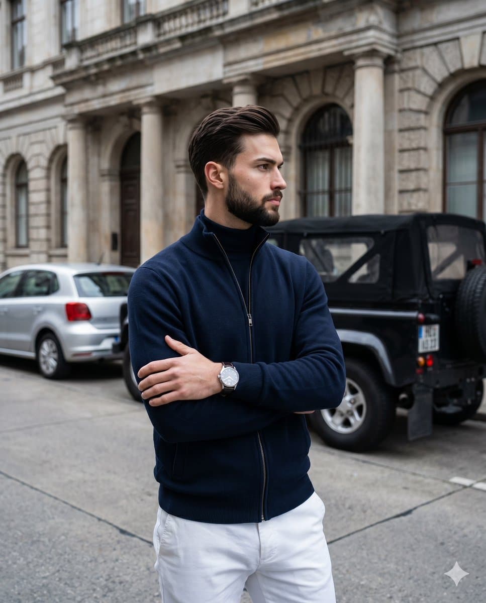 Old Money Men's Fashion Portrait — example 1