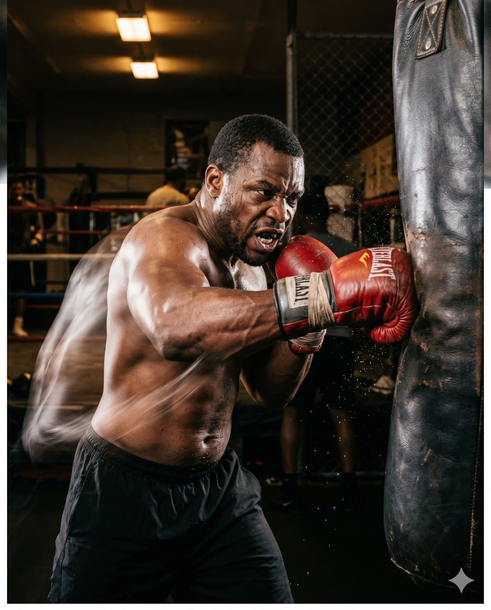 Boxer Training Action Shot