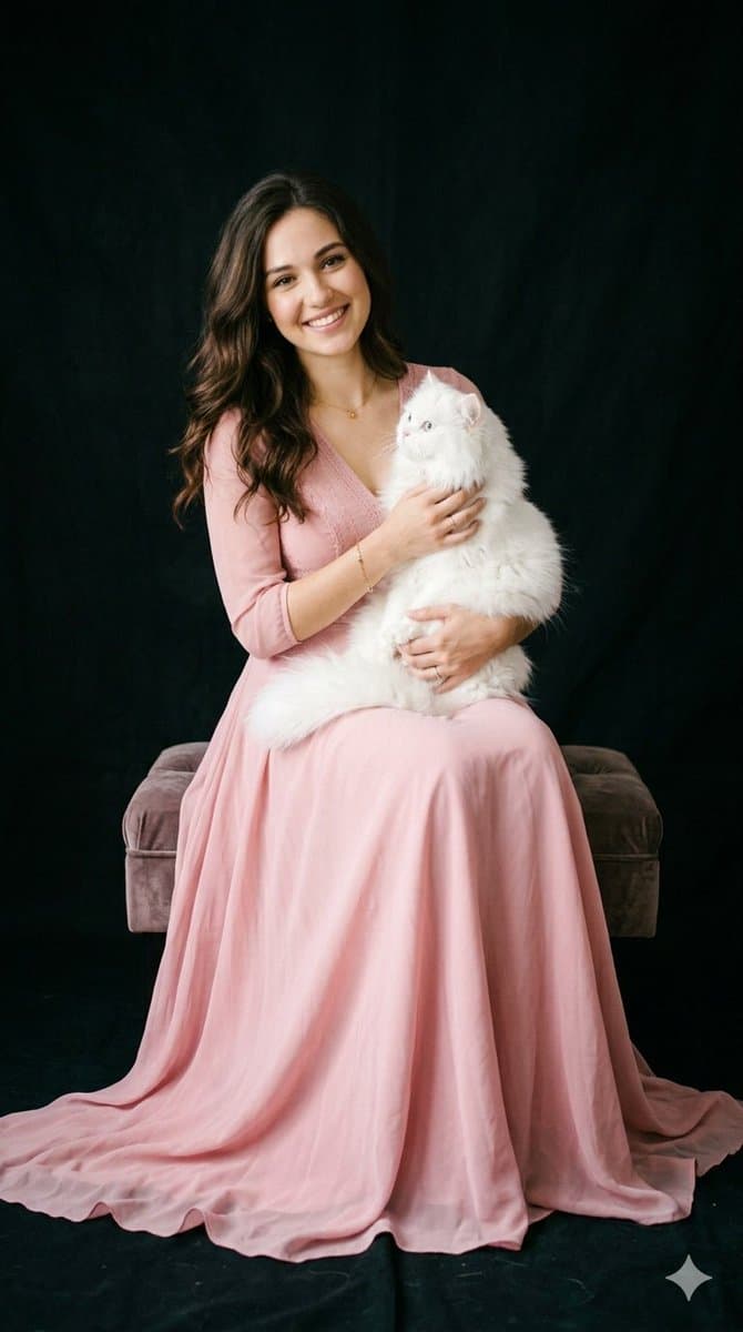 Studio Portrait with Persian Cat — example 1