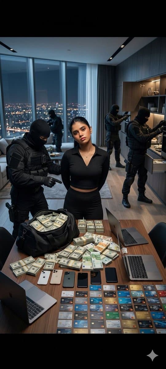 Cinematic police raid scene — example 1